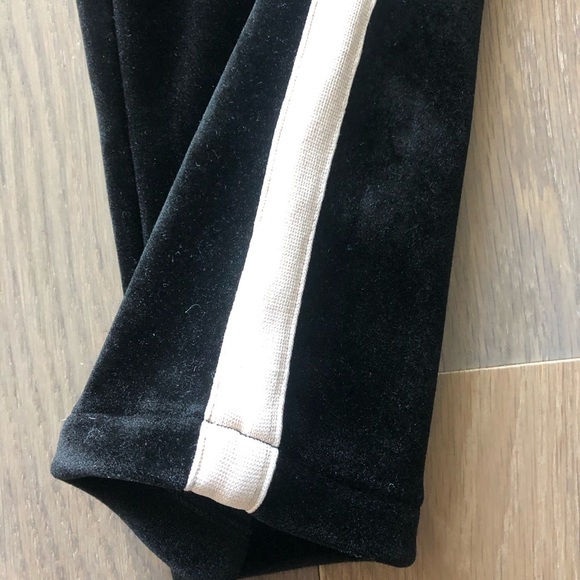 Black velour velvet sweatpants elastic size large classic casual comfort - Picture 4 of 7